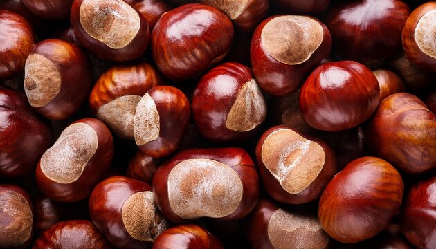 Horse Chestnut Tree Conker Nuts Background Texture Detail