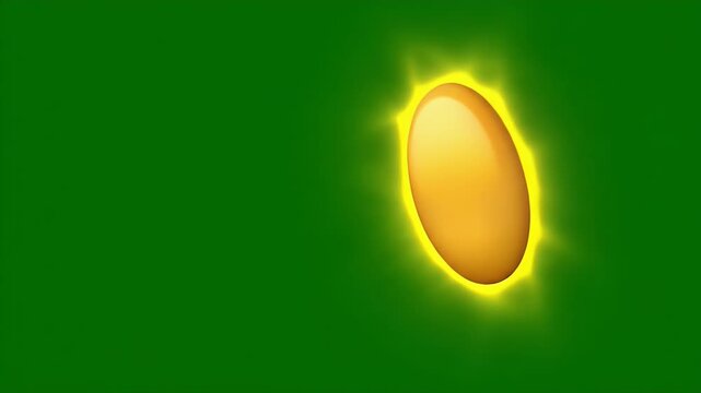 Glowing Smiley Emoji on Green Screen Background - A vibrant smiley emoji with a glowing effect appears partially on the right side of a green chroma key background.