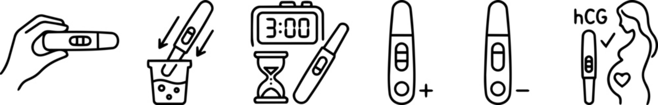 Pregnancy and Fertility Test Icons Set
