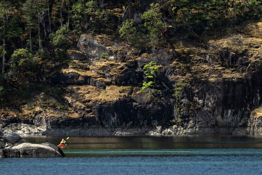 Kayaking in Tenedos Bay; British Columbia, Canada
