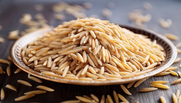 Raw Orzo Pasta Risoni Or Kritharaki Pile