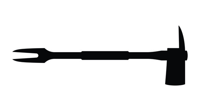 Pickaxe Silhouette Against A White Background Isolated Tool Design