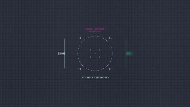Futuristic motion graphic animation of a digital interface with dynamic elements and glowing effects for technology and sci-fi themes.