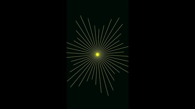 Abstract Pulsing Radial Lines on Black Background