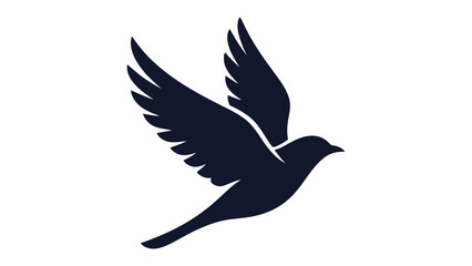Fototapeta premium Silhouette of a bird in flight wings spread with silhouette