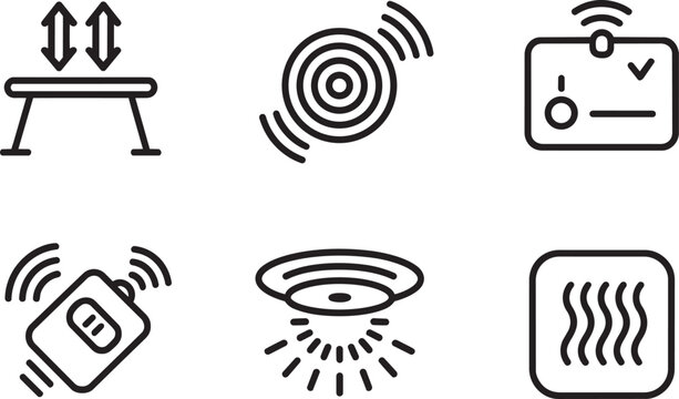 Heating element and smart home, remote control, and fire safety in outline style