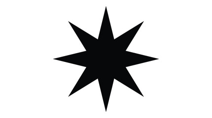Fototapeta premium Eight pointed star silhouette on a white background simple graphic design