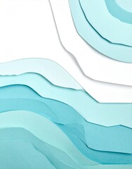 Abstract Paper Cutout Layers In Shades Of Blue And White