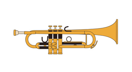Obraz premium Golden Trumpet Musical Instrument Isolated on White Background
