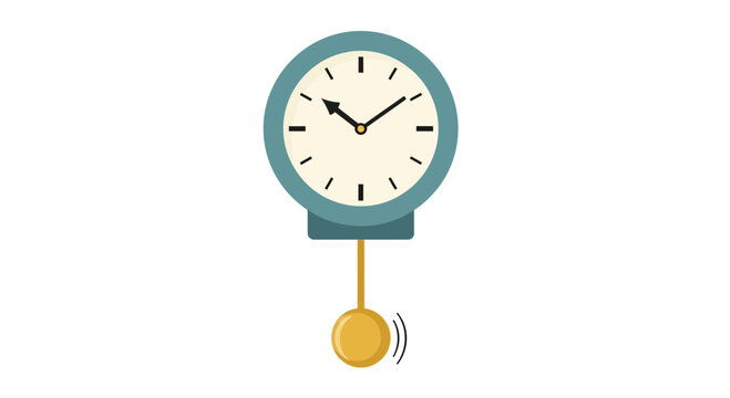 Retro Pendulum Clock with Swinging Bob, Time Measurement Concept