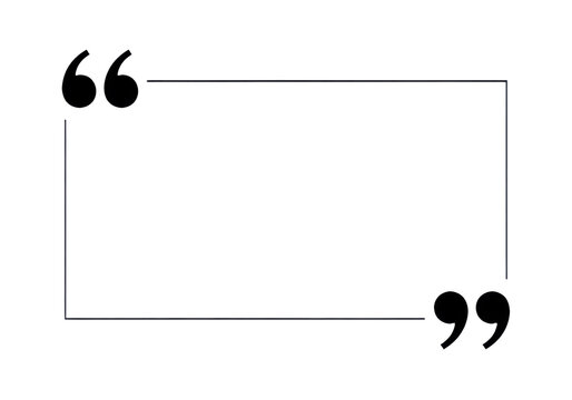 Quote box frame with quotation marks isolated on transparent background
