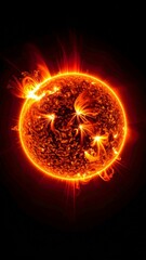 Fototapeta premium The Sun Ablaze Energetic Star With Solar Flares And Plasma Eruptions In Deep Space