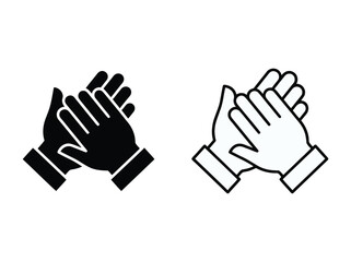 Obraz premium Two pairs of hands in black and white Vector, illustration