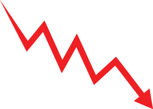 Red downward zigzag arrow vector illustration Vector