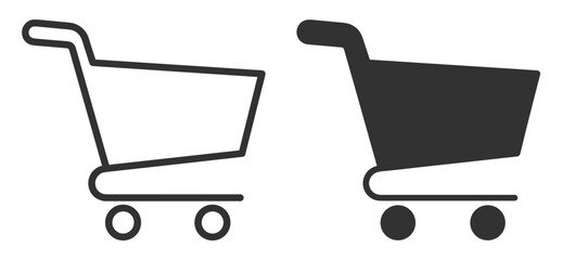 shopping cart icons vector set silhouette and outline illustration on transparent background © gerik_a