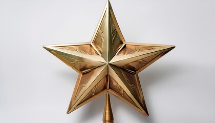 Fototapeta premium Christmas Star Tree Topper White Background