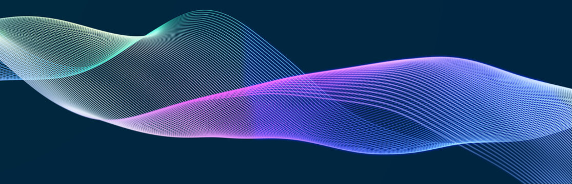 Big data flow. Information technology background. Dynamic wave background consisting of lines. 3d rendering