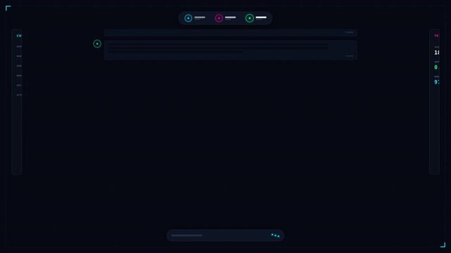 Dynamic motion animation of futuristic digital interface with glowing lines and data visualization elements for technology and innovation themes.