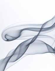 Fototapeta premium Abstract Gray Smoke Swirls Against White Background Soft Light Motion