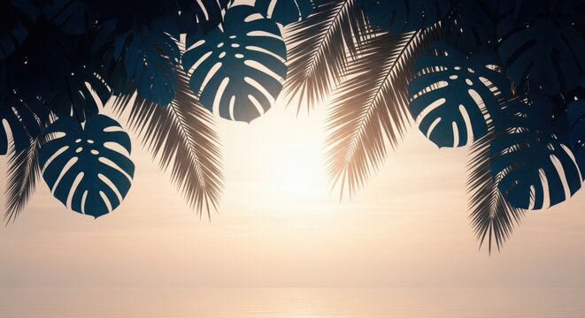 Close-up of zebra eye with tropical palm leaves background