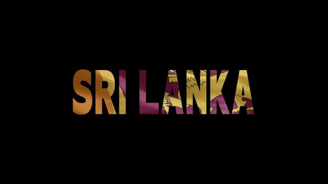 Golden Sri Lanka Text Glowing on Black Background with National Flag Colors and Palm Silhouette