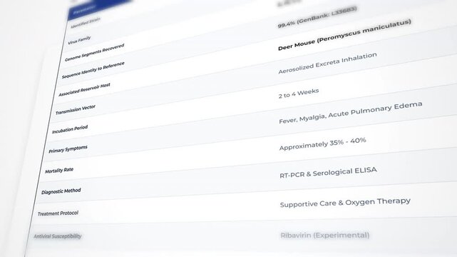 Medical Genotyping Report Screen Showing Virus Data