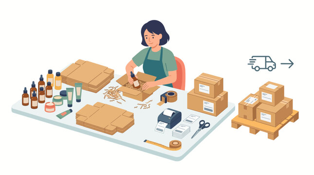 Efficient Packaging Process for Small Business Shipping Preparation