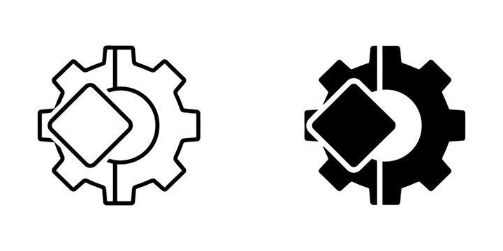 Integration settings or add on module gear icon design with presented in both