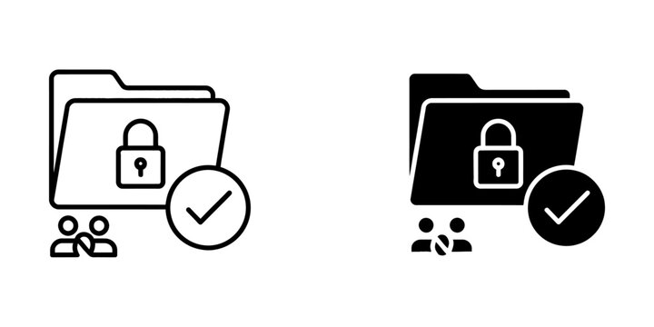 Secured shared folder access with user permissions and verification icon
