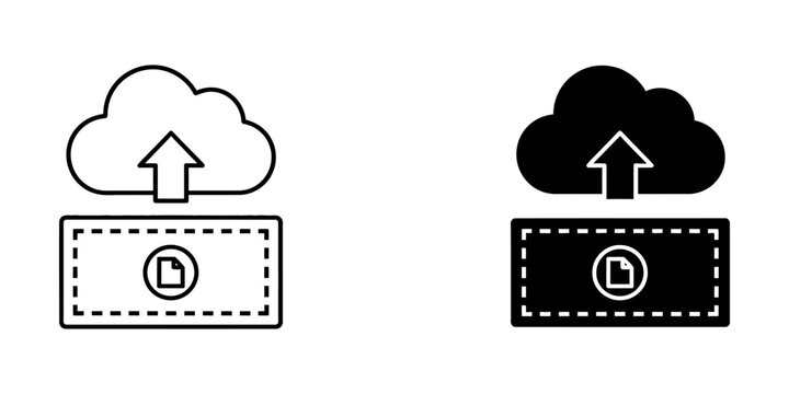 Cloud upload from external storage icon for data backup and sync with external