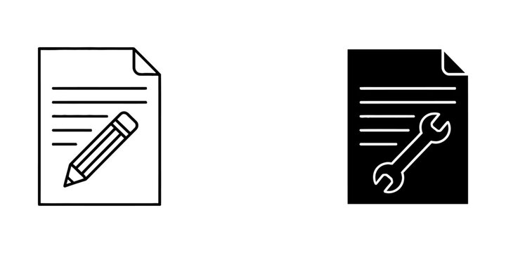 File editing and configuration icon with pencil and wrench vector illustration