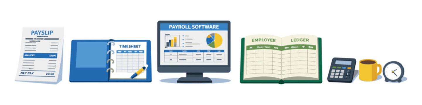 Payroll and accounting tools for business management and financial record keeping