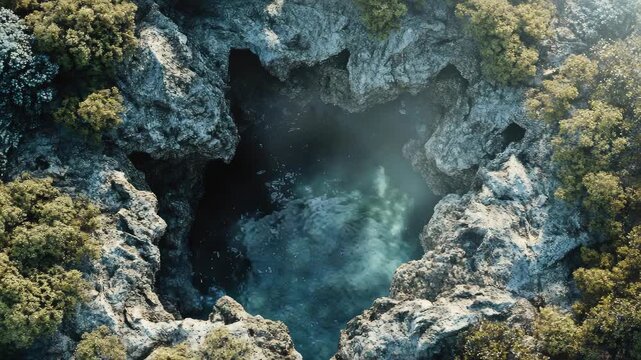 Mysterious Cenote in Lush Jungle