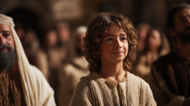 The boy Jesus speaks in the temple with wisdom beyond His years, showing that God&rsquo;s truth and understanding were already clearly revealed through Him
