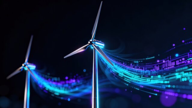 Wind turbines with digital light trails