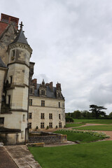 Fototapeta premium Château Royal d’Amboise façade under dark clouds