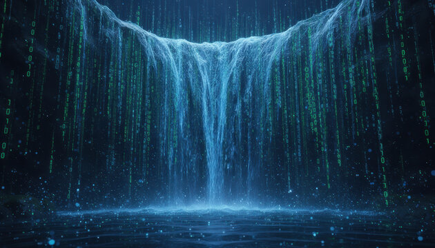 Digital Waterfall with Binary Codes
