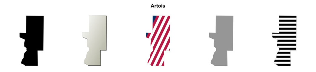 Fototapeta premium Artois (California) blank outline map