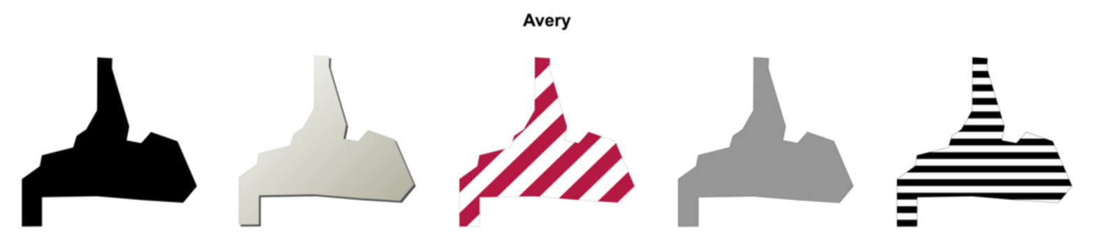 Avery (California) blank outline map