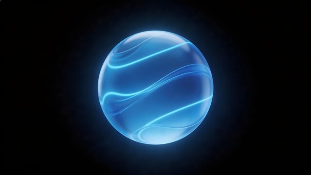 Blue glowing sphere with wavy lines