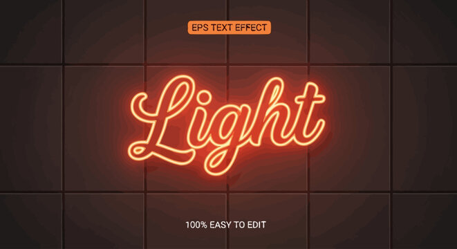 Vibrant and Editable Neon Light Text Effect, Dynamic Glowing Script Lettering Style for Modern Graphic Design Projects