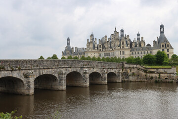 Fototapeta premium Close-up stonework, château and stone bridge