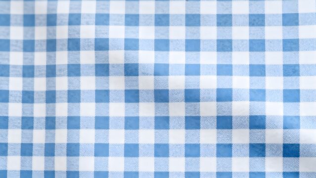 Blue and white checkered fabric texture