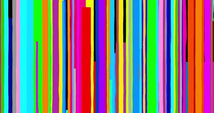 Multi color vertical stripes wipe transition isolated.. Cute animation of rainow colors cartoon. Seamless loop motion design element for business, art, fashion, etc...
