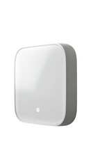 Obraz premium White rounded smart home sensor cutout with tiny indicator light for connected device mockups