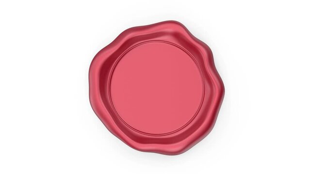 Blank red wax seal on white background