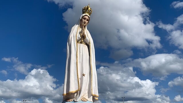 Giant Statue of Our Lady of Fatima at the Catholic Shrine in Crato, Ceara, Brazil