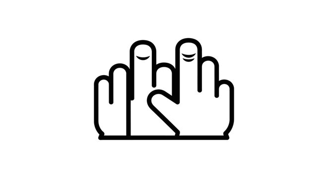Middle Finger Gesture Icon, Rude Hand Symbol, Vector Illustration