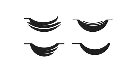 Naklejka premium Abstract curved lines logo elements, graphic design, minimal shapes, modern icon set