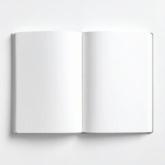 Fototapeta premium Open Blank Sketchbook Mockup with White Paper Pages on White Background